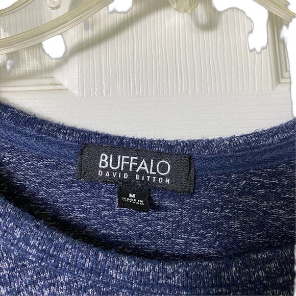 Buffalo David Bitton Long Sleeve Blue Marled Soft Pullover Sweatshirt M (2561) - Picture 7 of 7